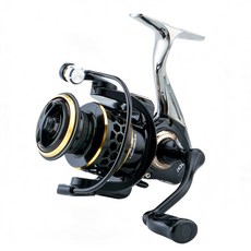 Huidiao 범용 스피닝릴 1000-7000 시리즈 5.2:1 기어비 헤비듀티 낚시릴 최대 12kg 드래그 금속 스풀/핸들/풋 민물 및 바닷물 겸용, 블랙, JK1000