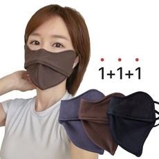 글로즈온 1+1+1 3SET 남여공용 겨울 안면 기모마스크 끈조절가능