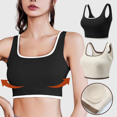 프롬무드핏 밀착 레이어드 스포츠 브라 패드 일체형