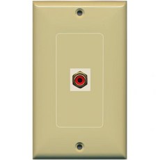 RiteAV 서브우퍼 오디오 포트 벽판 장식용 RCA 블루 1개 블랙, Ivory