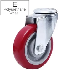 TPR PU 나일론 휠 장착 볼트 홀 캐스터 휠 고하중 베어링 상단 구멍 다습 환경 산업용 캐스터 12mm, 02 3inch, 01 E