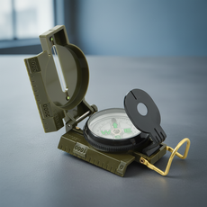 군용 정밀 방위각 나침반 등산용 야외 독도법 거리측정 조준경 5.5cm, 단품