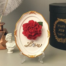 Love 큐빅 앤틱카네이션 꽃 석고방향제 디퓨저 선물 ths+89440cu, 1개, 무채색-피치_프렌치라벤더