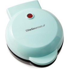 Elite Gourmet 엘리트 고메 EWM013M# 전기 논스틱 미니 와플 메이커 5인치 조리면 벨기에 컴팩트 디자인 해시 브라운 케토 스낵 샌드위치 달걀 청소하기 쉬운 파란, 블루