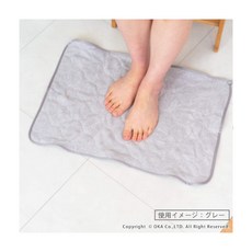 【東京速購】OKA 浴室地墊 40x60cm 可清洗 超細纖維 吸水速乾 浴墊, 1個, 灰色