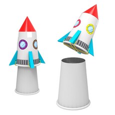 과학실험키트-NEW 고무줄 점핑로켓 만들기-1인용