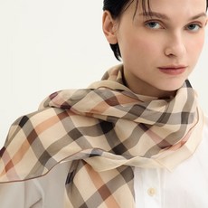 [백화점 정품] 닥스 DCSC5E290W2 [25SS][닥스스카프] 브라운 체크 롱 실크 스카프