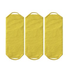 믹스어블 대나무 등밀이 양손잡이 긴때밀이 샤워타월 3장 1세트, 옐로우, 1개입, 3개