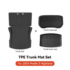 YZ 테슬라 바닥 매트 모델 Y 3 하이랜드 자동차 트렁크 TPE 방수 미끄럼 방지 세트 라이너, 중국, 8. M3 하이랜드 2024