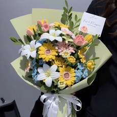 모루 꽃다발 키트 재료 대형 믹스 핑크 만들기 공예 대형 로즈 부케