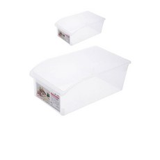 냉장고 정리에 사용하는 반투명 정리 수납함 X 2개입 다용도 수납 펜트리 간식 냉장고 과일 반투명 dew+222TR