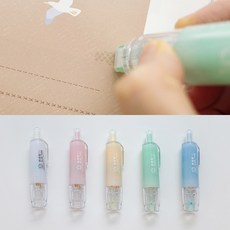 풀테이프 양면 바르는 풀 테이프 펜 글루 볼펜 노크식 펜타입 다꾸 리필 간편한 다이어리 꾸미기 용품, 옐로우, 옐로우, 1개