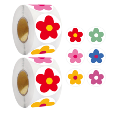 1+1 2롤세트 꽃잎 플라워 스티커 1000매입, 1세트, 혼합(717-2) 1000PCS