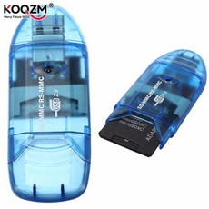 고속 USB 2.0 멀티 인 1 메모리 카드 리더 라이터 어댑터 MMC SD SDHC TF 용 캡 포함 최대 64GB 1 개, 단일옵션