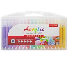 筆樂PENROTE 丙烯【壓克力】顏料彩繪筆套裝 36色可選 適用於多種材質表面彩繪, 1盒