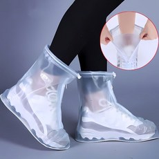 防水鞋套 加厚防滑防污 適用於雨雪天戶外旅遊與學生, 白色