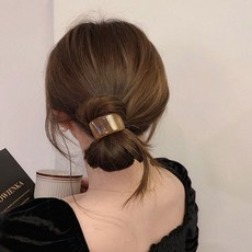 고급자개형 데일리 U자 곡선 사각 머리끈 심플 단아, 색상:아이보리, 1개