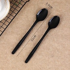 머스코 숟가락 디저트 시리얼 스푼 다용도, 1개, 21cm 이슈 블랙벌크100개 21cm