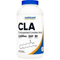 Nutricost CLA 2 400mg 240 - 800mg (공액 리놀레산) 소프트 젤 글루텐 프리, 1