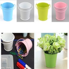 건shop디자인 칼라 양철 조화 미니화분 미니소형화분, 핑크
