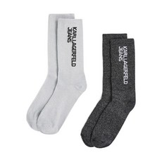 칼라거펠트진 로고 니트 양말 2팩 세트