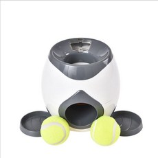 狗狗自動投球零食獎勵玩具, 灰色 - 配2球, 1套