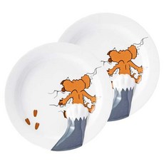 썬아트 납작 플레이트 톰과 제리 24cm, 화이트, 2개
