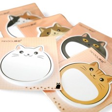고양이 접착메모지 사무용 냉장고 미니 메모장, 1개, 하얀색