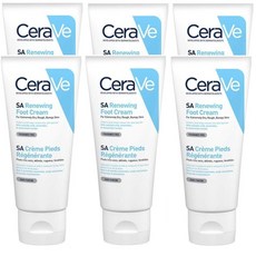 세라비 SA 리뉴잉 풋 크림 88ml 갈라지고 건조한 피부, 6개, 1개입