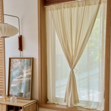 깨끗한 워싱 면커튼 내추럴 빈티지커튼 순면 광목 가리개 창문 커튼 3size