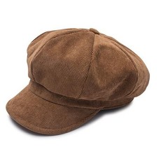 台灣出貨 秋季ins燈芯絨時尚蓓蕾帽子女韓版日系百搭秋冬英倫八角貝雷帽潮