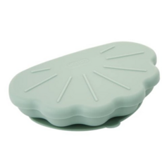 에디슨 국산 실리콘 흡착 플레이트 & 뚜껑 세트 조개, 민트색, 2세트