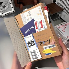 여행수첩 A5 크래프트 노트북 수납 여행용 다이어리 손글씨 우정 커플 보관 감성 빈티지, 1개, 노트북 2권