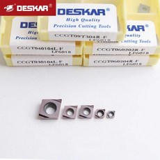 데스카르 CNC 블레이드 CCGT030104 R-U LF6018 선반 절삭용 인서트 내경 홀, 04 L-U Lf6018, 07 Ccgt09T302, 01 10 Pieces (1 Box)