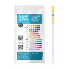 수질테스트 용지 스트립 분석 25회 납 수은 음용수 수돗물 어항 수영장 산업용 잔류 13종 항목, 25개