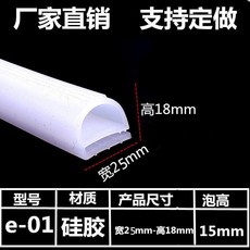 耐高溫密封條 適用於烘箱烤箱蒸飯機 e型硅膠條, E-01,一件代錶一米