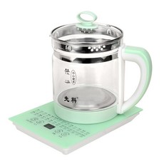 스마트 유리 전기 주전자 차포트 무선 커피포트 보온 가정용, 분리형 주전자 그린 2000대