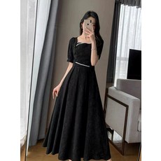 블랙 여성 정장 원피스 반팔