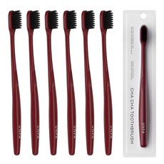 언파 차차 초경량 부드러운 이중 미세모 칫솔 자몽, 6개입, 1개