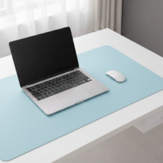 룸앤업 미끄럼방지 프리미엄 가죽 대형 데스크 매트 장패드 마우스패드, 1개, 스카이 블루