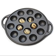 丸子鍋章魚烤盤煎鵪鶉蛋鳥蛋模具加厚平底燒烤盤家用不粘鍋, 1個, 章魚15孔鐵雙耳送鋼叉+油刷+手套