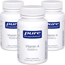 Pure Encapsulations 維他命A軟膠囊 10000IU, 3個, 120 入