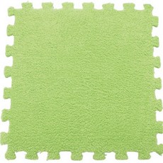 絨毛質地拼接地墊 中長絨毛 拼接地毯 毛絨巧拼, 1個, 鮮綠絨毛款(35入)