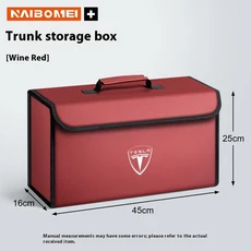 쿠쿠스토어 자동차 트렁크 접이식 수납 박스 대량 가방 테슬라 모델 3 X S Y 사이버트럭 액세서리, 02 Red