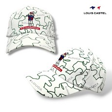 루이까스텔남성 골프모자 강아지자수 볼캡 야구모자 7MECP931, 화이트