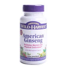 OREGON'S Wild Harvest 美國人蔘素食膠囊, 50 個, 1個