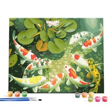 I LOVE PAINTING DIY繪畫組 40*50cm, 池塘裡的鯉魚款, 1組