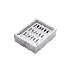 고급 호텔 대리석 비누받침 비누홀더 4컬러, 1개, M. 화이트 천연 대리석 + 유광 실버 스테인리스 스틸