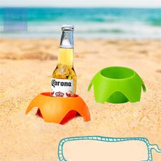 대각심 모래사장 컵홀더 해수욕장컵고정받침대, 오렌지