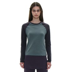 매장정품 PARTIMENTO 파르티멘토 WOMEN PWC 컬러블럭 레글런 롱슬리브 티_포레스트 PWC-2558FR 886745